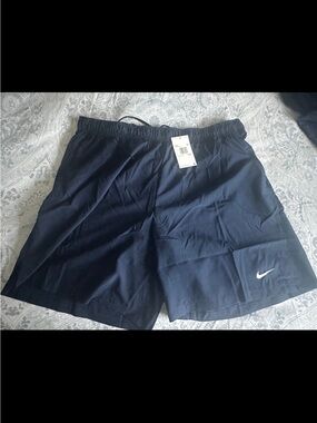 Nike Navy Performance Training Shorts with White Swoosh